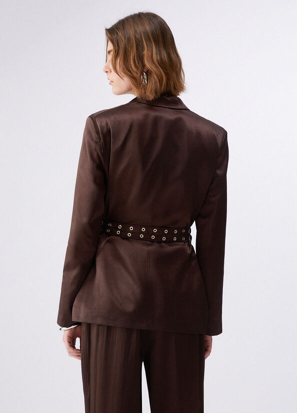 Blazer in raso con cintura