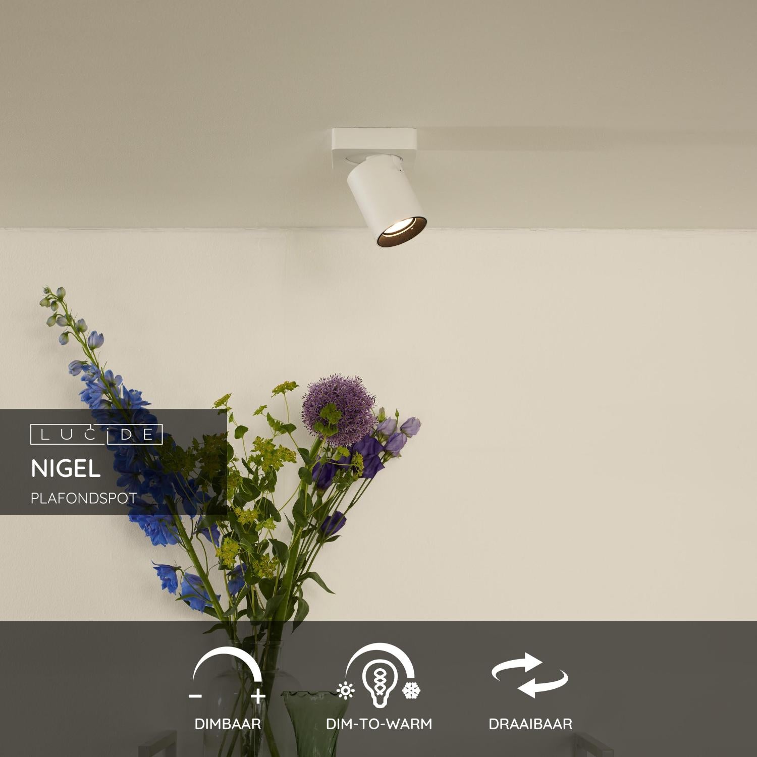 Nigel 1 spot LED wit