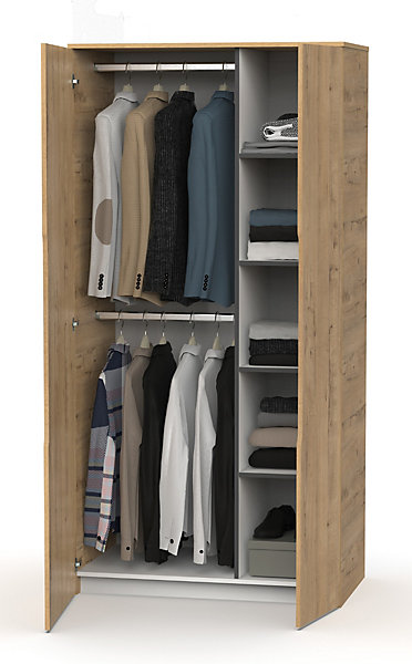 Armoire, placard coloris chêne doré - Longueur 100 x Profondeur 57 x hauteur 200 cm