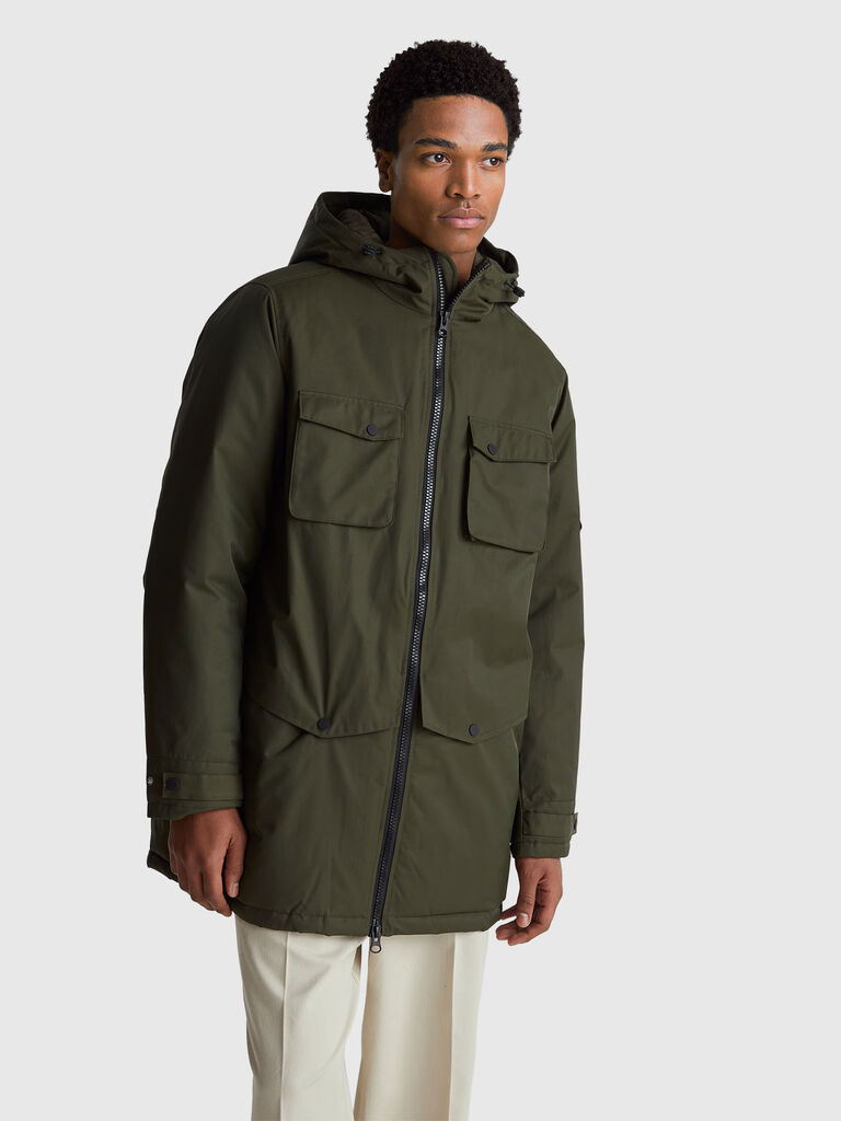 Padded parka in cotton and nylon