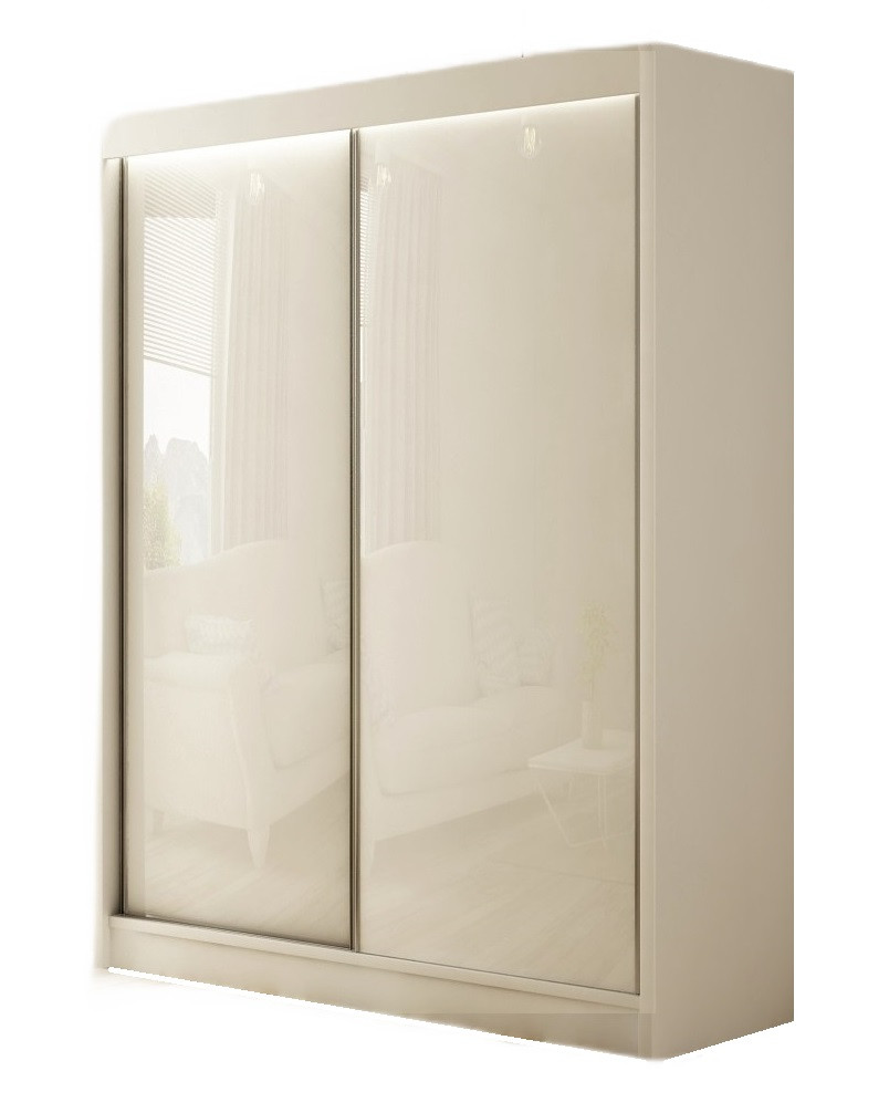 Szafa PEAK przesuwna 120 cm - Biała mat   lacobel biały