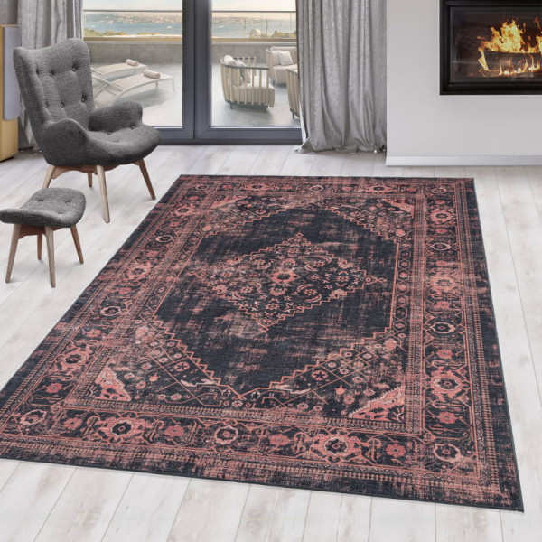 Dywan z nadrukiem Fiesta Vintage czerwono-czarny 80x 250