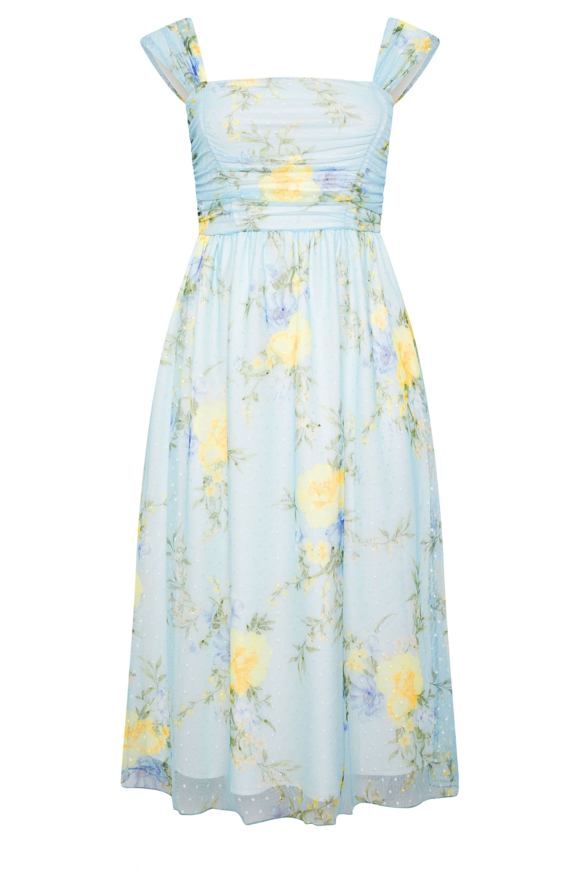 Yours Floral Spot Mesh Skater Dress