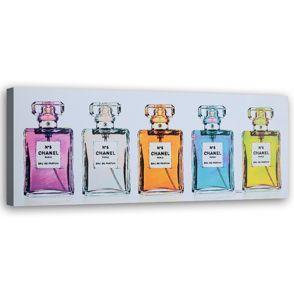 Feeby Obraz na płótnie Kolorowe buteleczki perfum 90x30