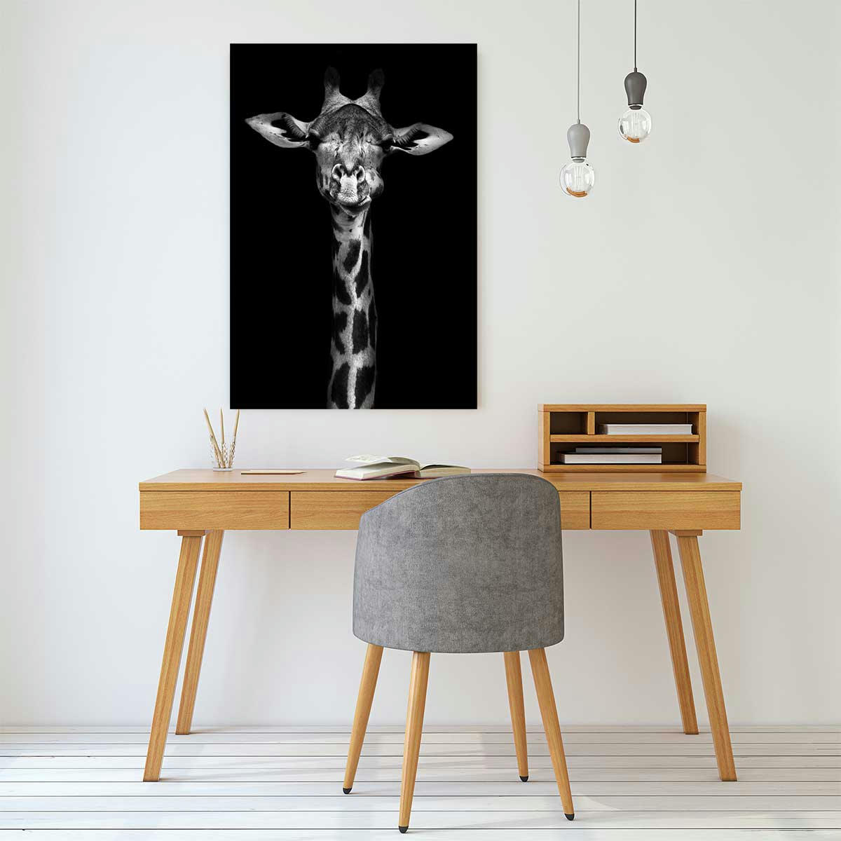 - Tableau girafe haute en portrait imprimé sur toile 80x120cm