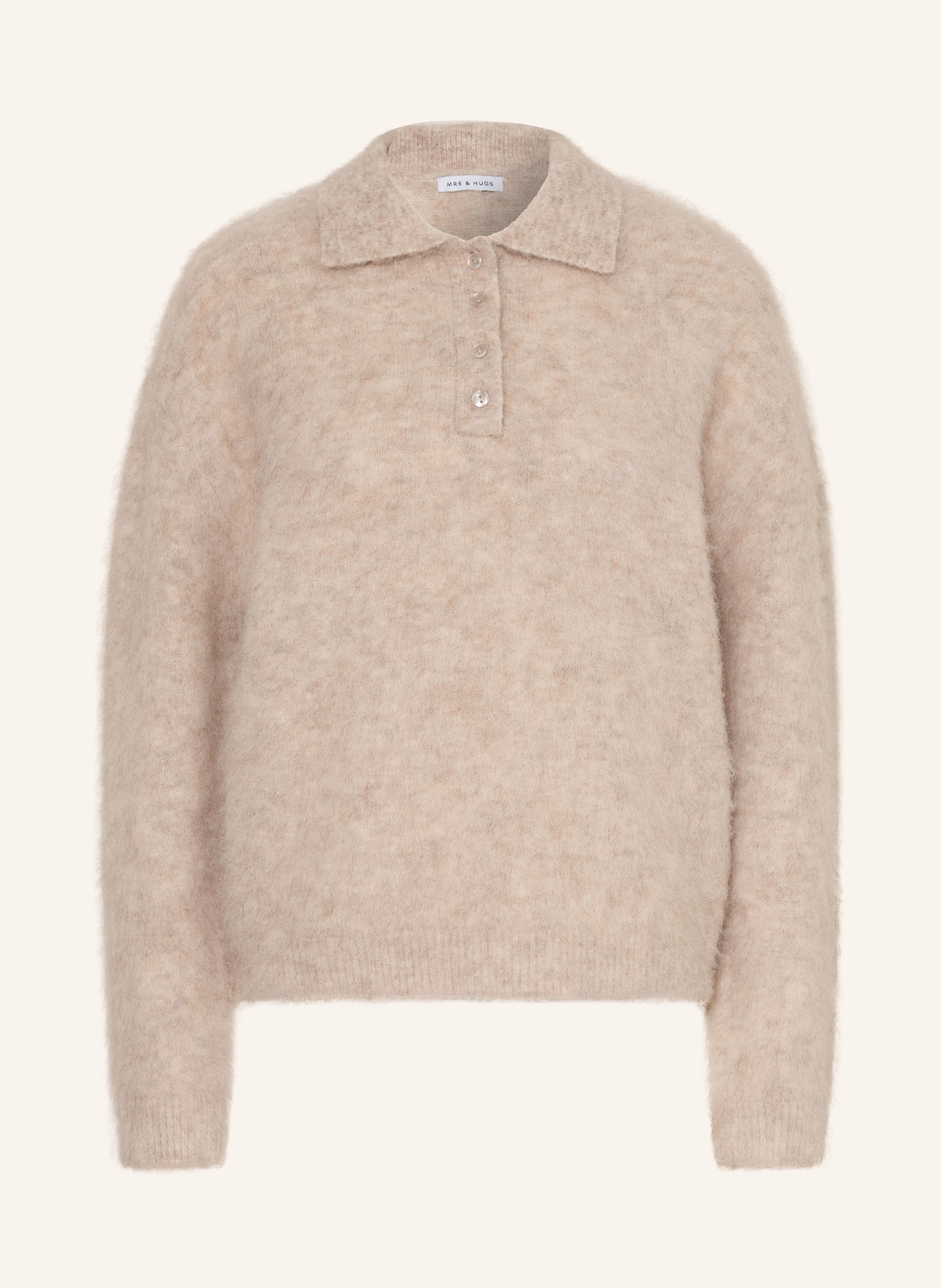 MRS & HUGS Strick-Poloshirt mit Alpaka