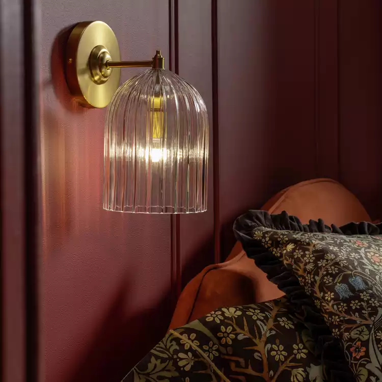 Habitat x Morris & Co. Glass & Brass Cloche Wall Light