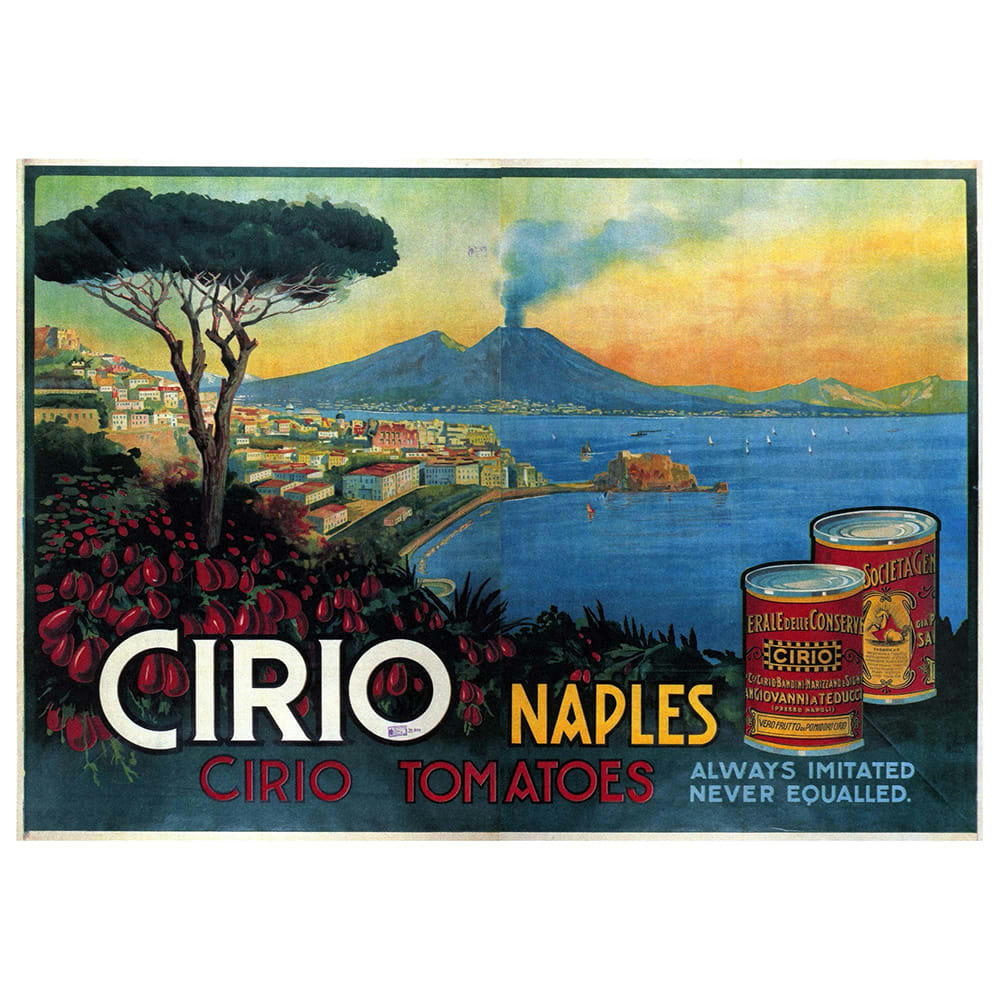 - Tableau affiche publicitaire Vintage Cirio Naples 50x70cm