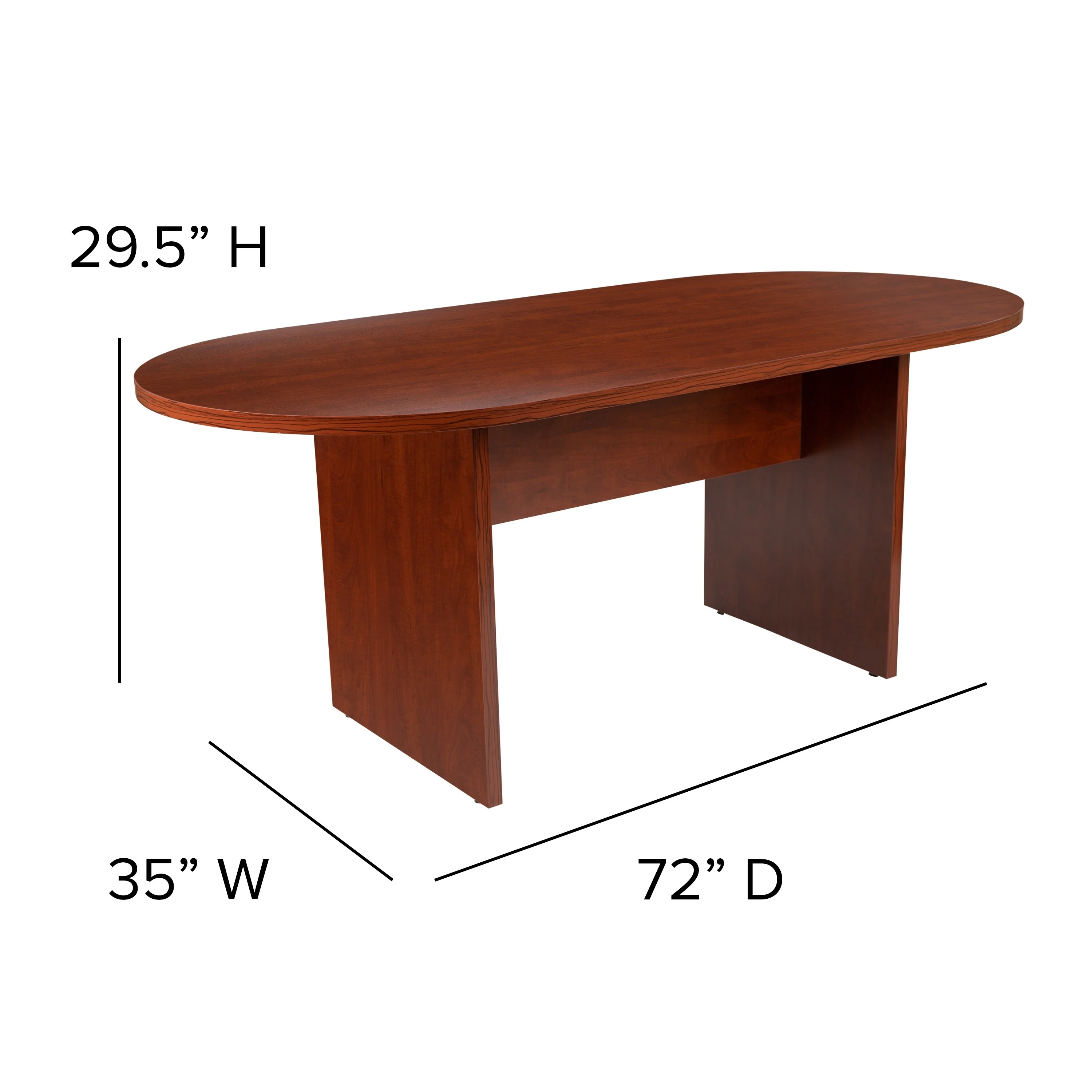 6 Foot (72 inch) Classic Oval Conference Table - Meeting Table