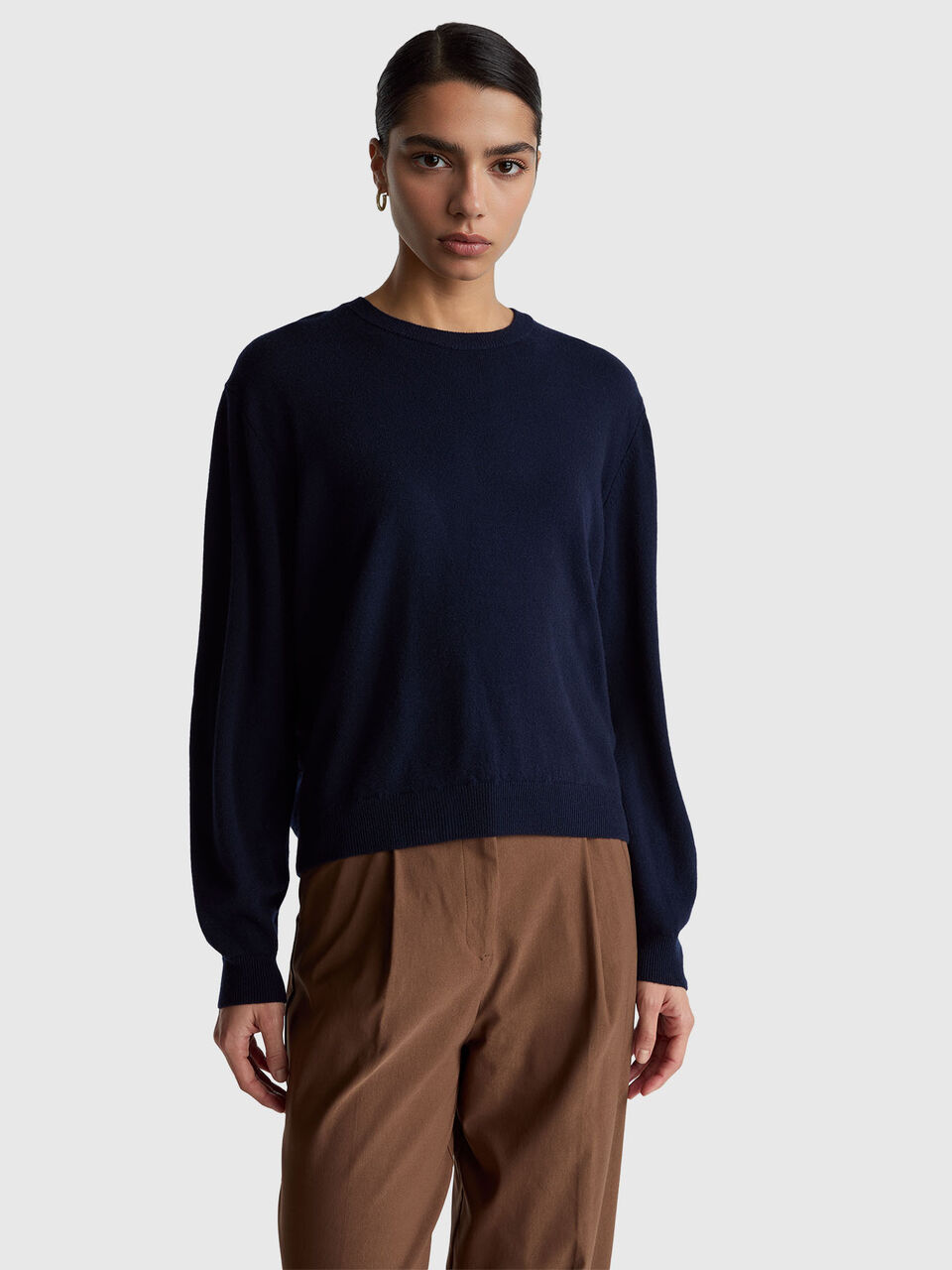 Relaxed fit pure Merino wool sweater