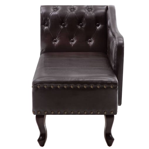 NNEVL Chaise Longue Dark Brown Faux Leather