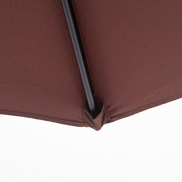 Parasol avec Manivelle, 2,7 m, Alu et Polyester, Marron, pour Jardin