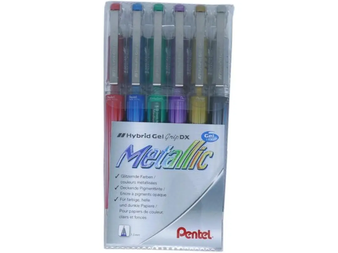 Kugelschreiber 6er-Set Hybrid Gel Grip DX Metallic