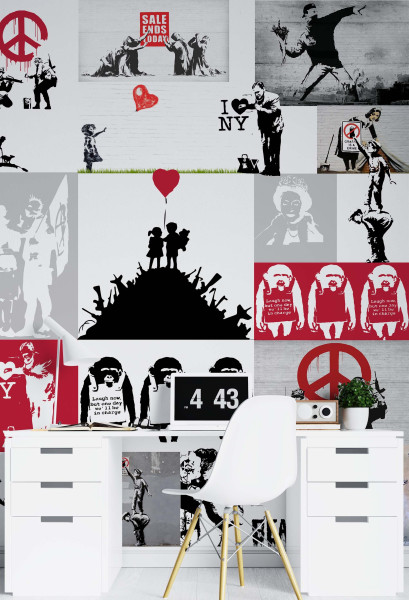 Feeby Fototapeta, Banksy collage 100x140