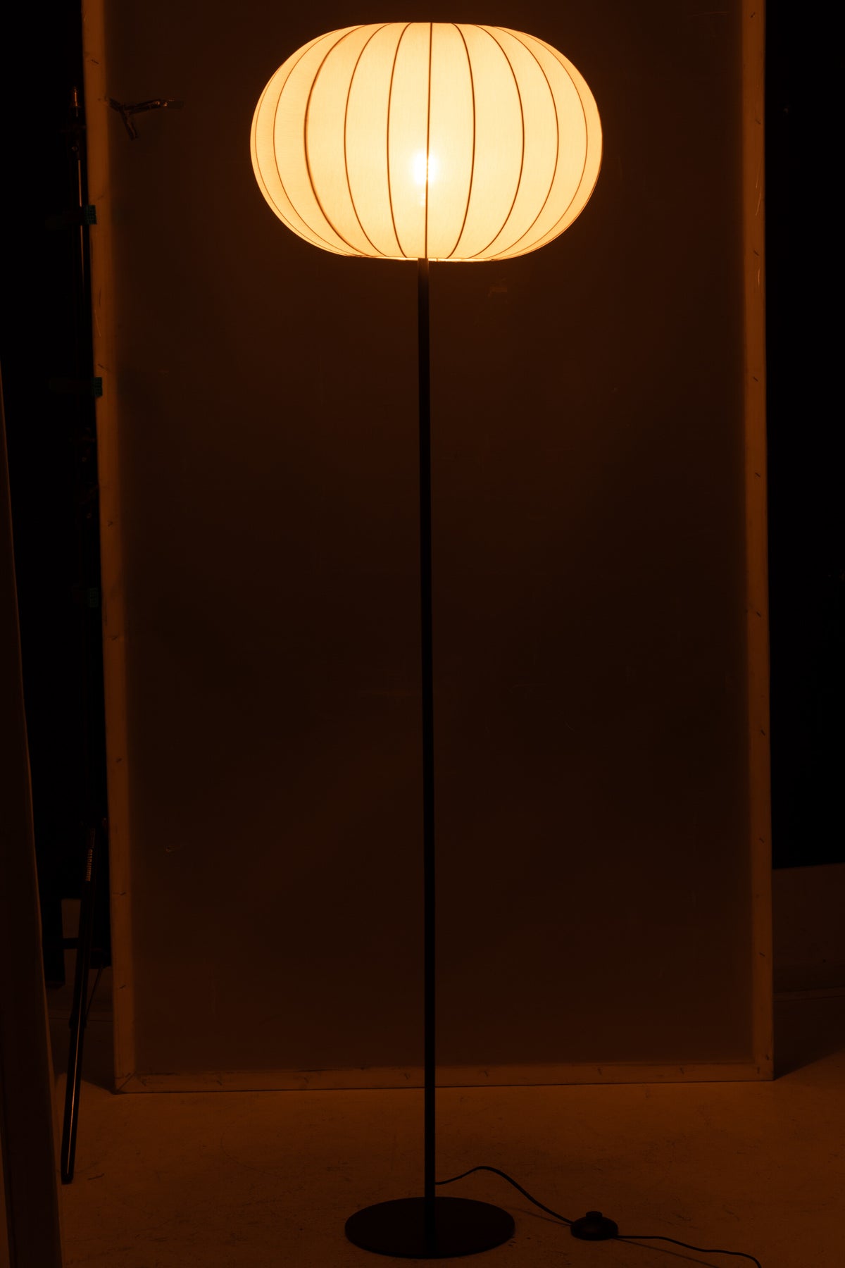 J-Line vloerlamp Lantaarn - metaal/textiel - wit - large