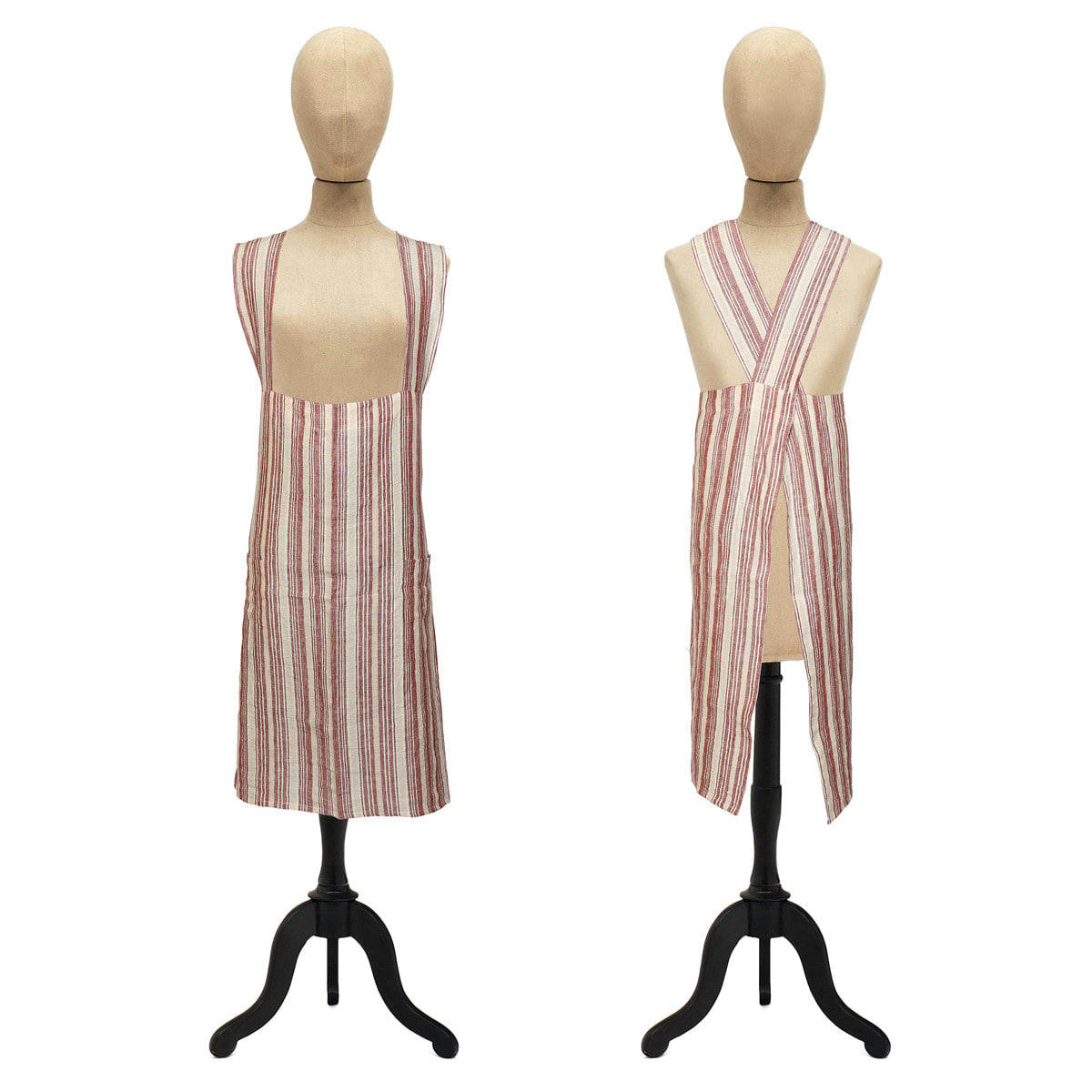 TEKSADA GRAPHIC - Tablier japonais en lin lavé  cardinal Taille unique