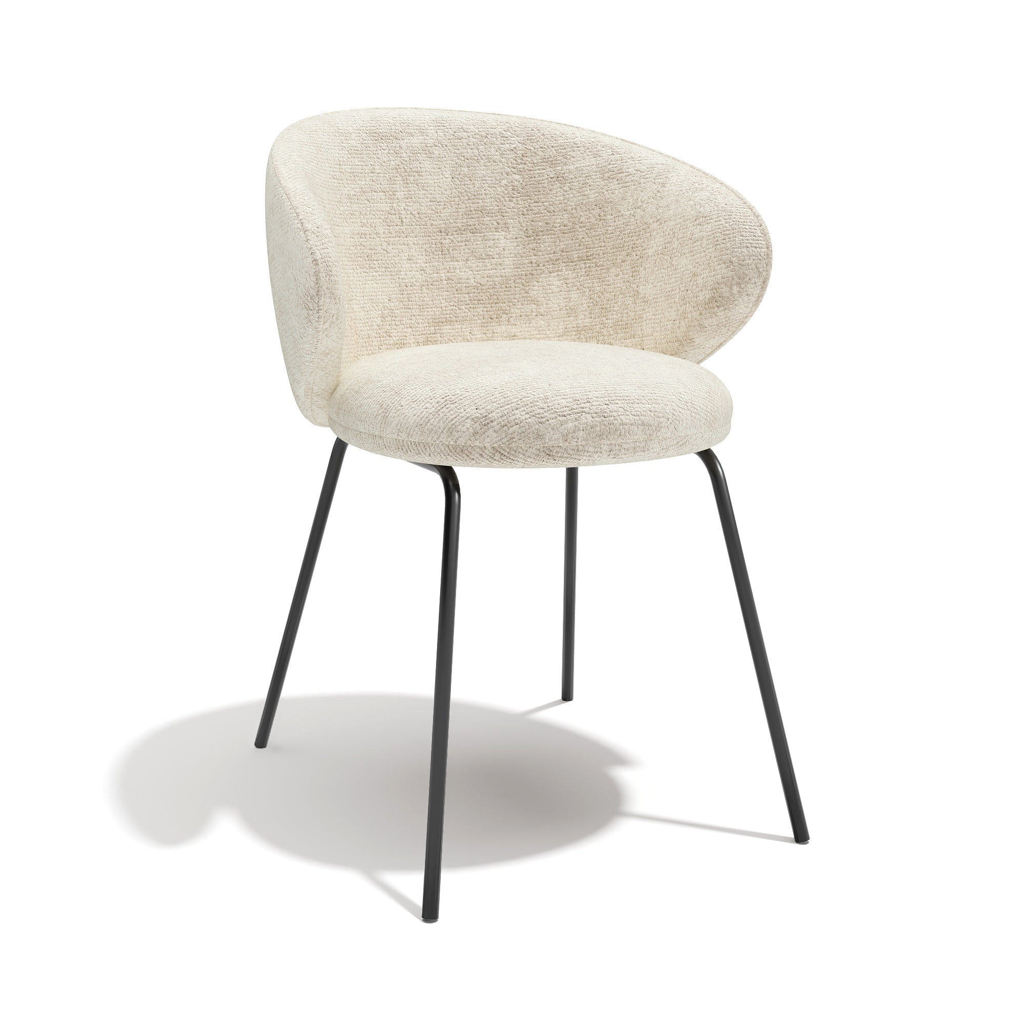 Sia Home - Set van 2 stoelen LUNA - fluweel met structuur crème 53.5cm