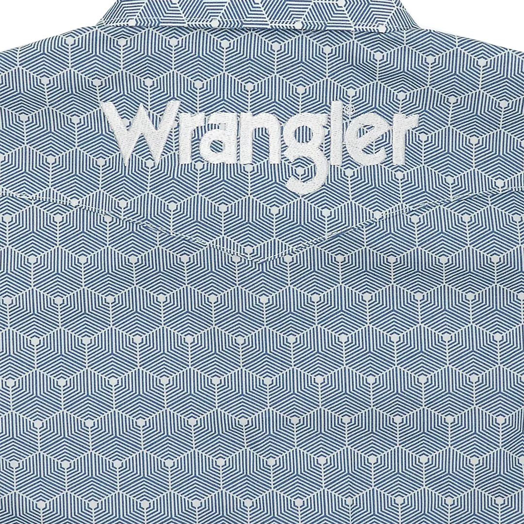 Рубашка Wrangler для мальчиков с длинными рукавами и геометрическим принтом, на кнопках.