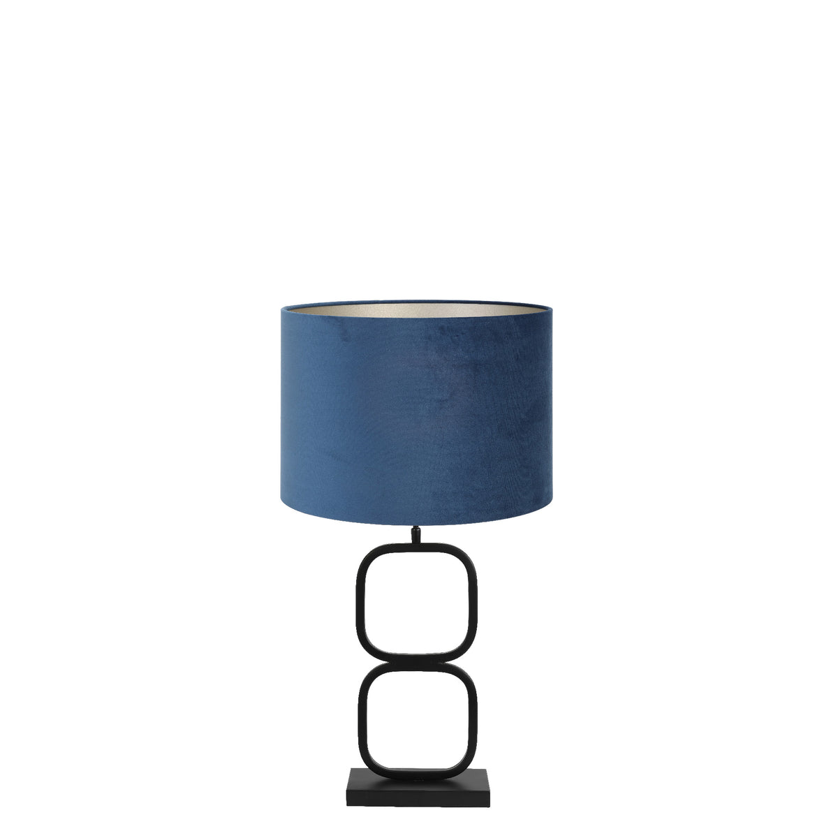 Light & Living tafellamp Lutika/Velours - zwart, blauw - 30x30x67cm