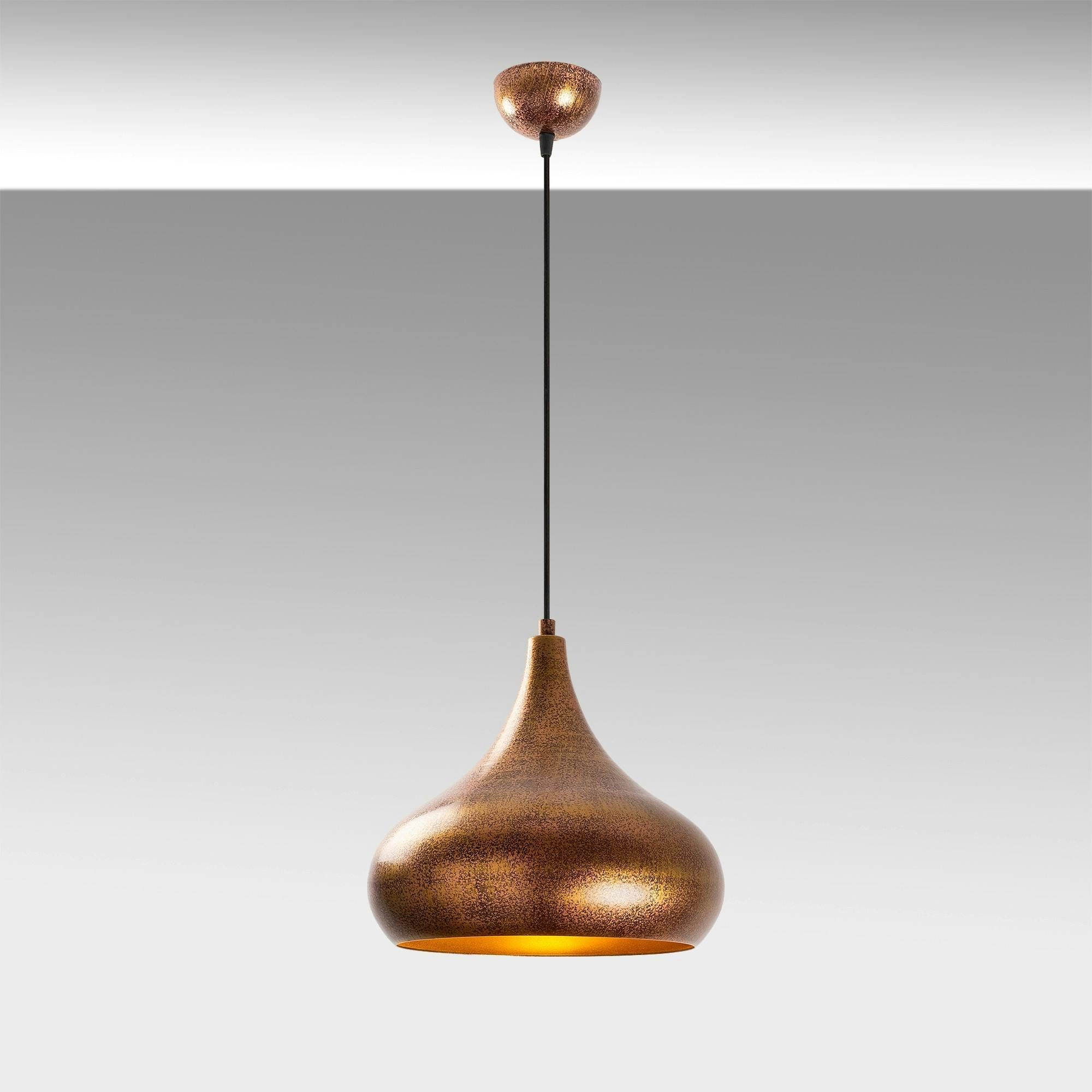 Suspension métal effet cuivre brossé – forme goutte SILE