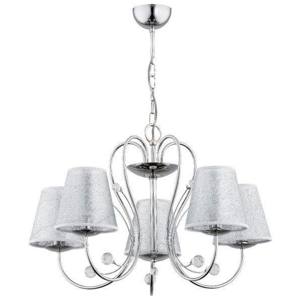Żyrandol chromowany srebrny UNITY 5xE27x15W wym:72x72x72 Alfa