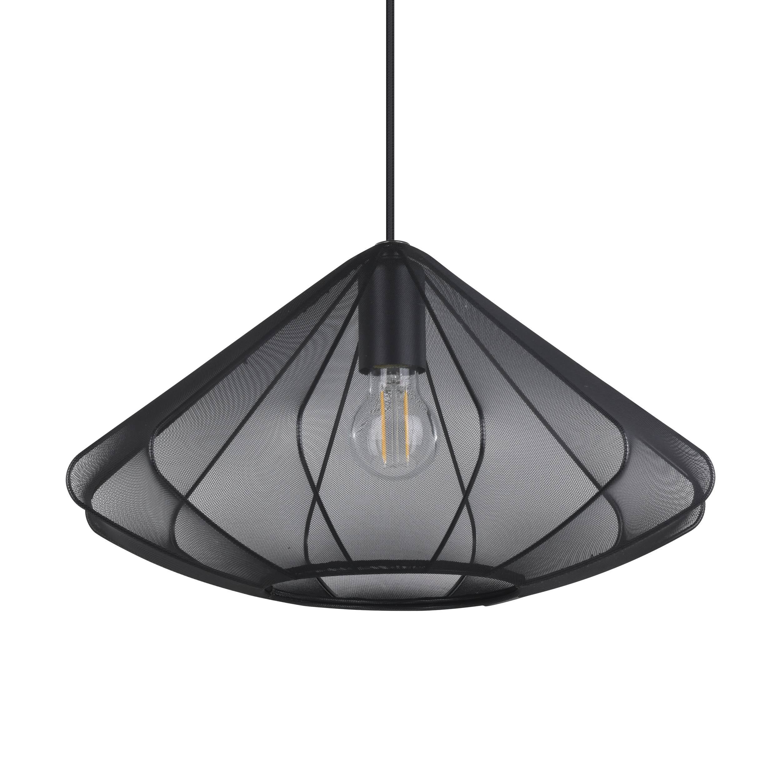 EGLO hanglamp Dolwen - e27 - ø 42,5 cm - zwart - textiel