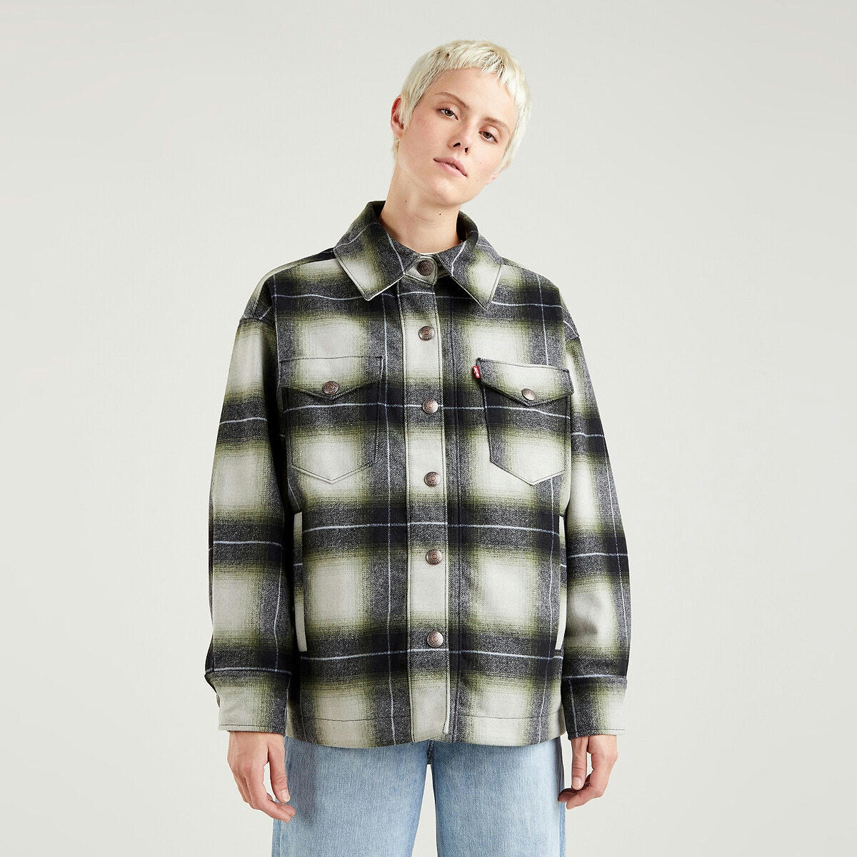 Veste courte à carreaux