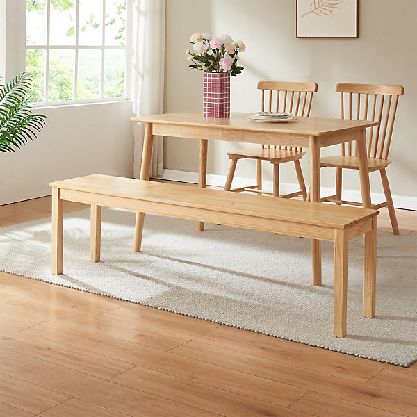 Banc de salle à manger Trerunulu 140 x 35 x 45 cm naturel en.casa