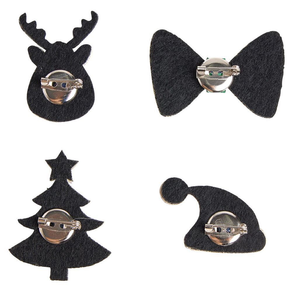 Pins No&euml;l pailleté x4