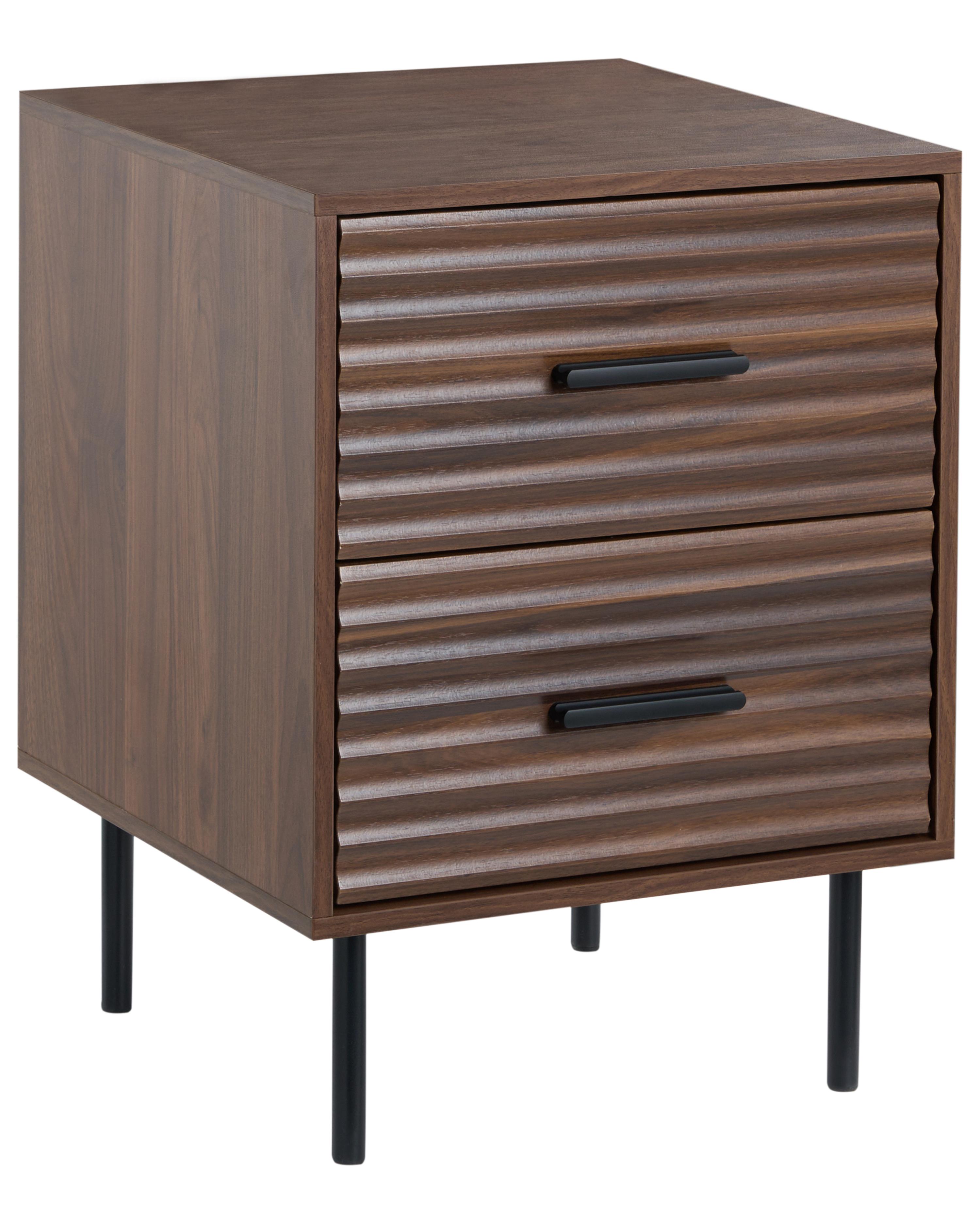 2 Drawer Bedside Table WALGETT Dark Brown
