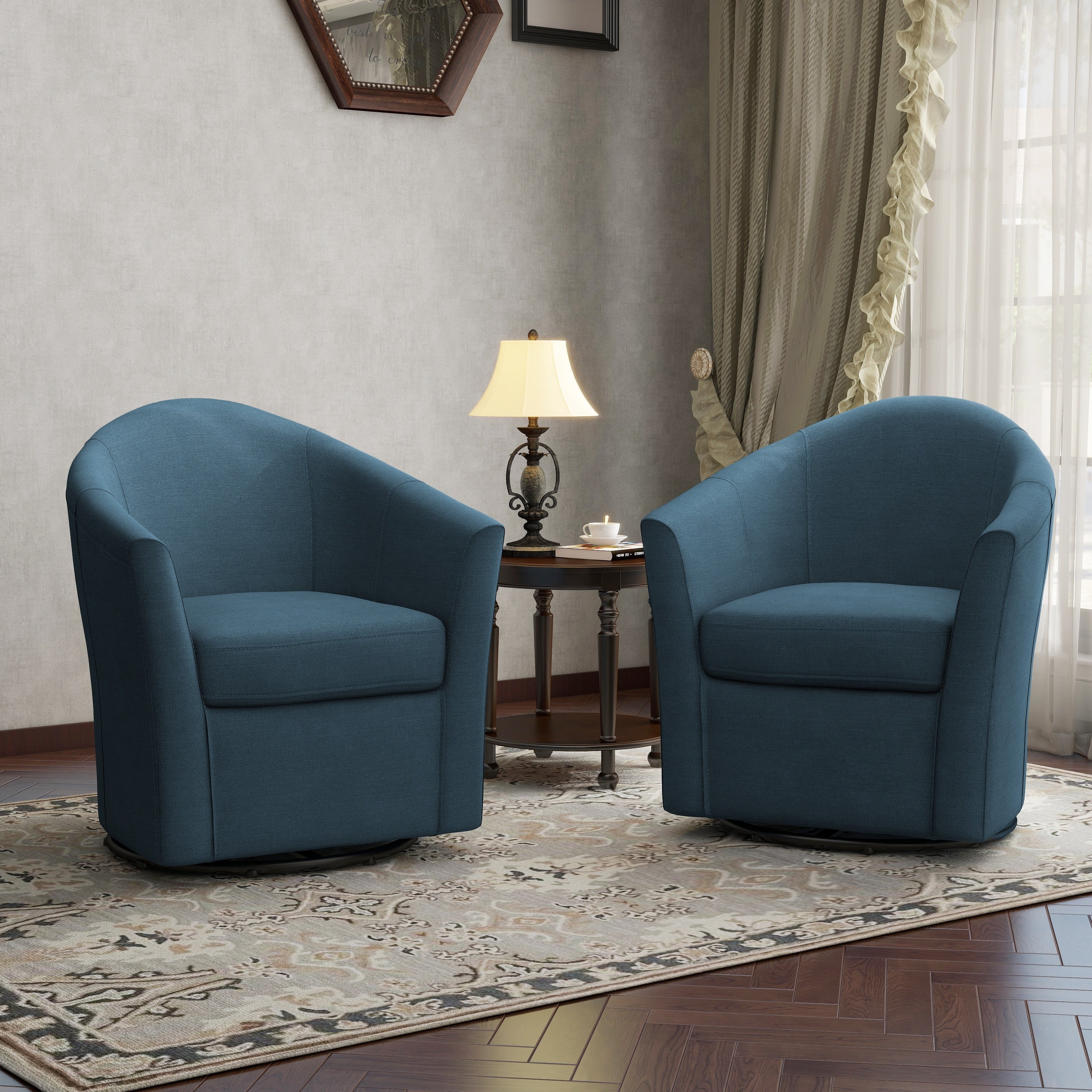 Swivel Accent Chair with Metal Base - 30.7W x 29.9H x 27.5D
