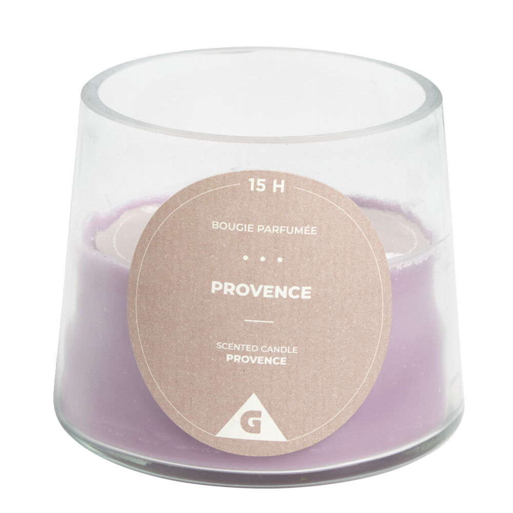 Bougie dans verre senteur provence Ø9xH7.5cm