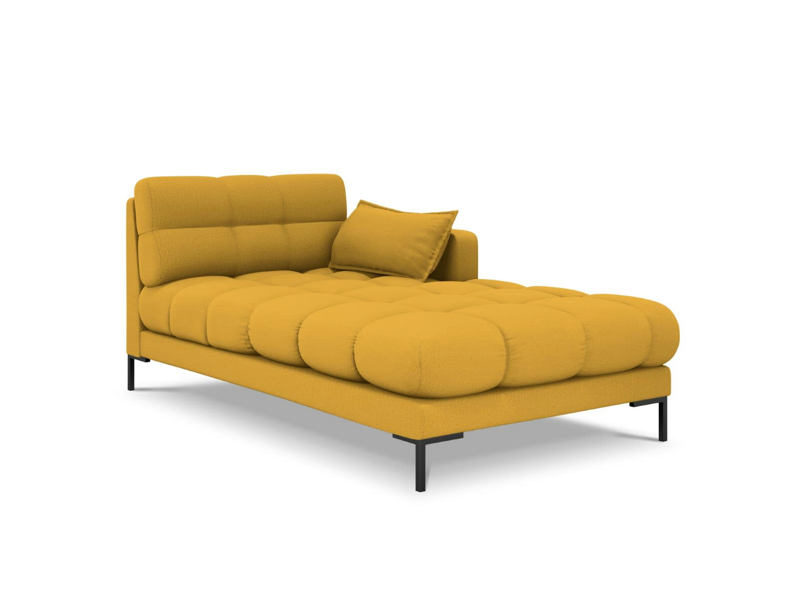 MAMAIA - Méridienne droite 1 place en tissu structurel jaune