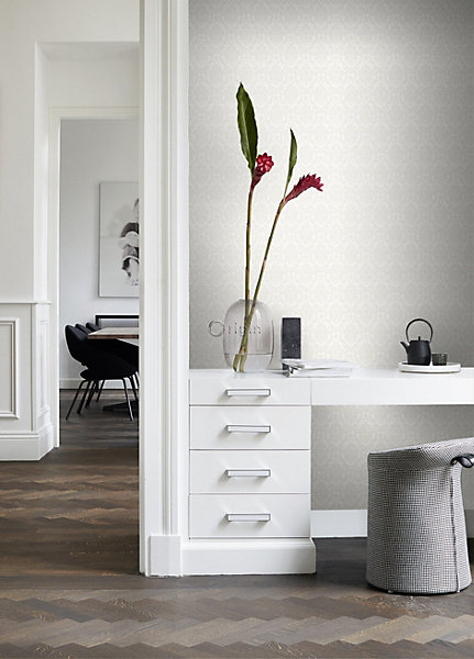 Origin Wallcoverings papier peint ornement blanc 53 cm x 10.05 m