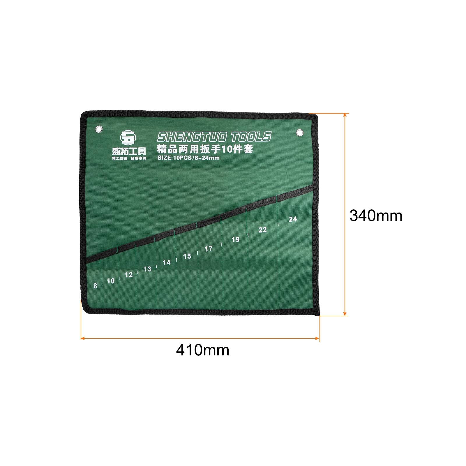 Wrench Organizer 10 Pockets 16.1 x 13.4 Canvas Roll Up Pouch Tool Bag Holder - 16.1 x 13.4