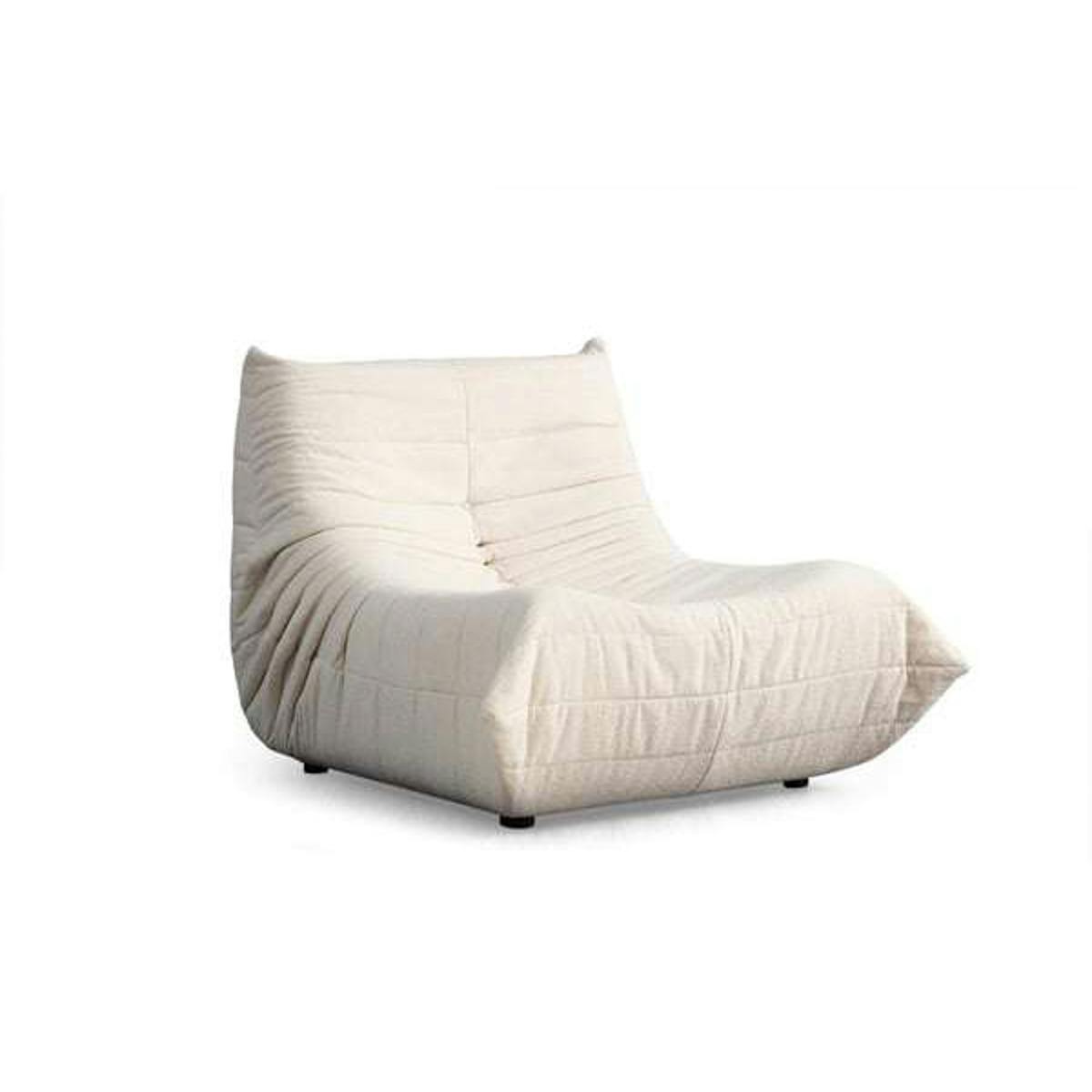 Fauteuil lounge blanc plissé sans accoudoirs ARVEN