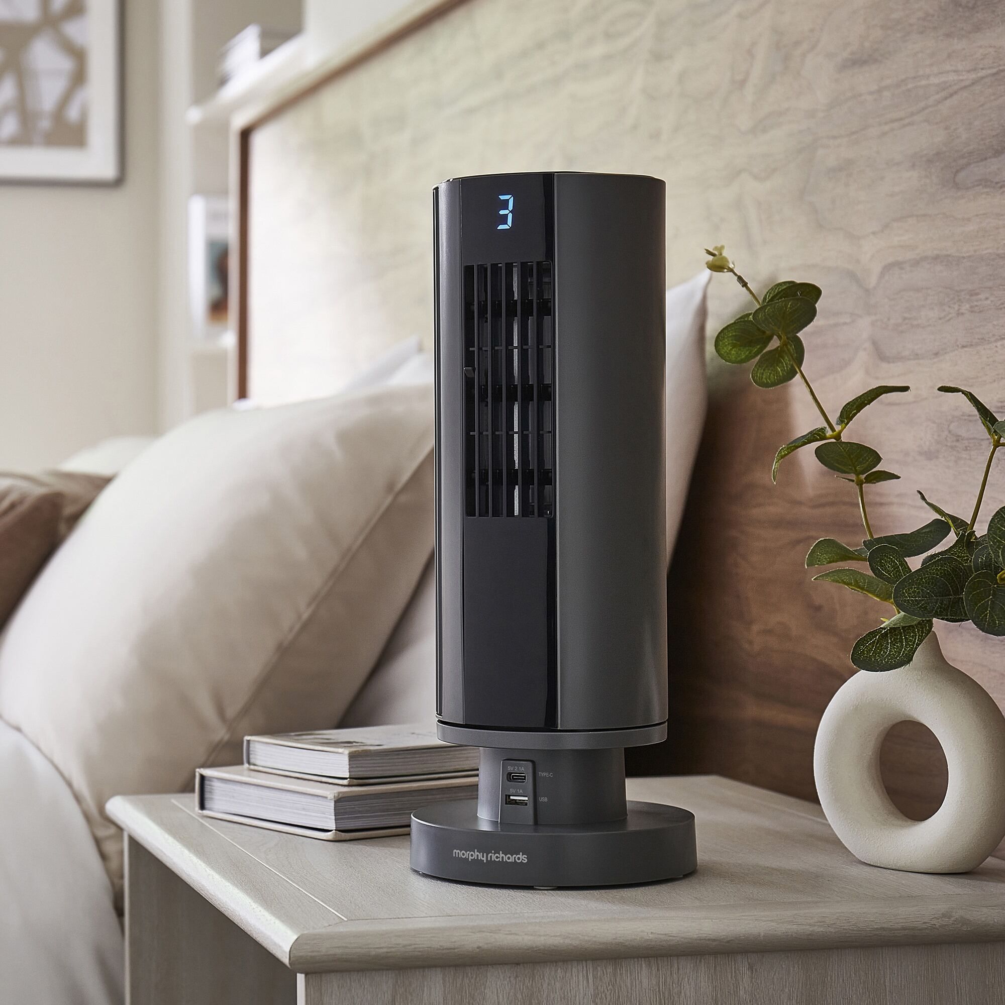 Morphy Richards Air Flex 14" Tower Fan with Built-In Device Charger