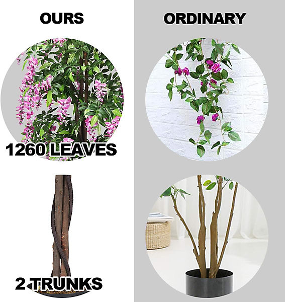 180 cm Plante Artificielle en Pot Art Faux Bonsaï Décoration en Plastique Simulation Décorations Paysager Wistera