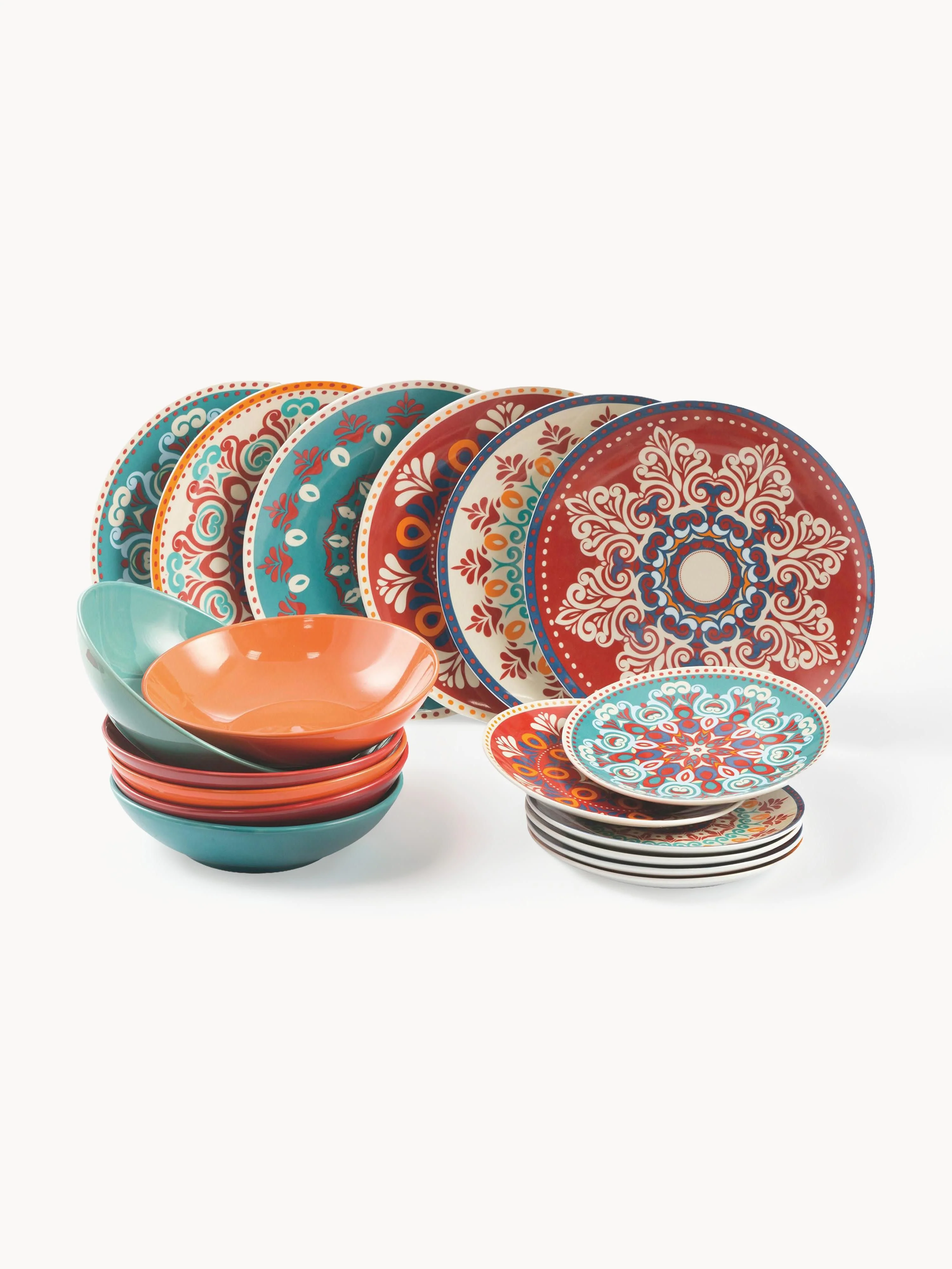 Geschirr-Set Shiraz aus Porzellan, 6 Personen, 18er-Set