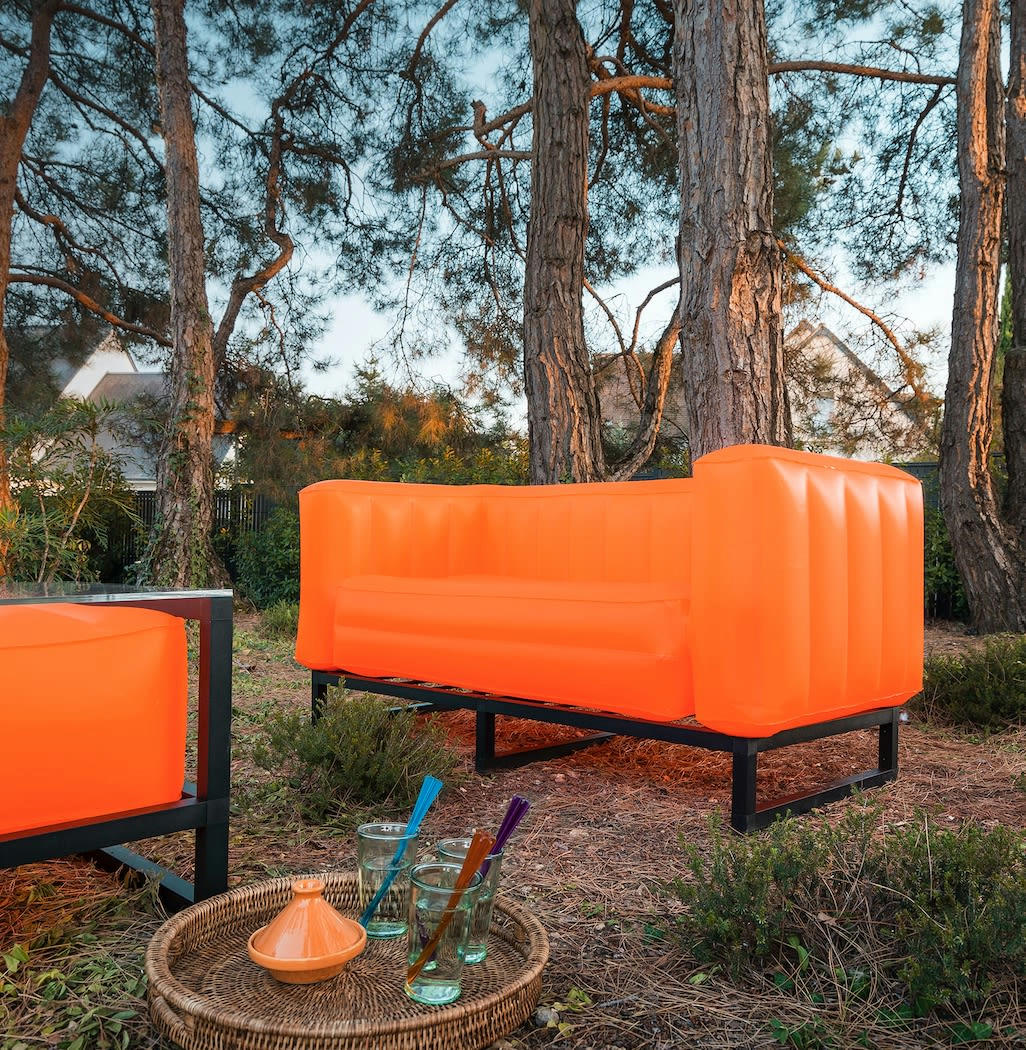YOMI - Canapé design lumineux 2 places orange