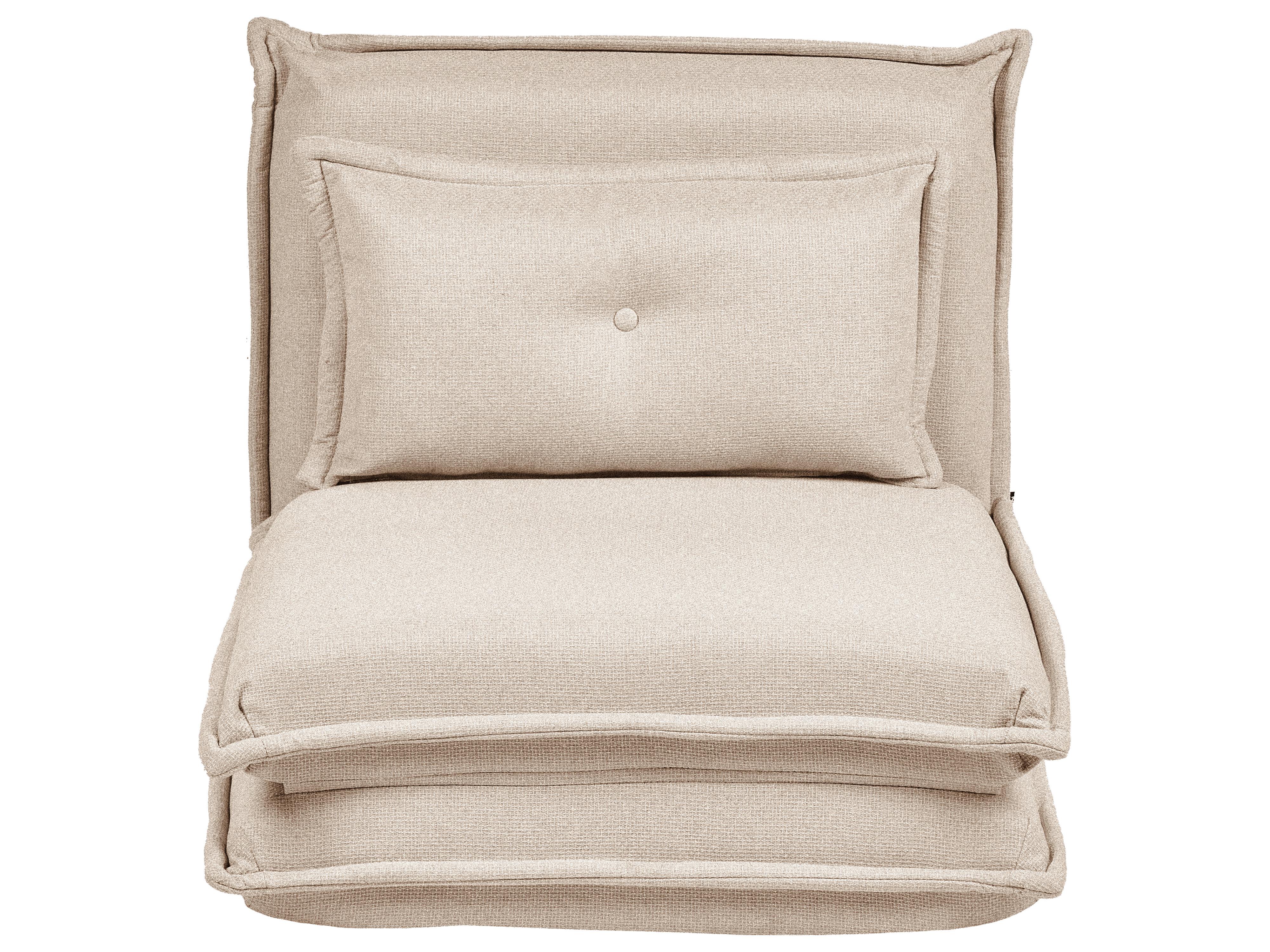 Single Sofa Bed DELLEN Fabric Beige