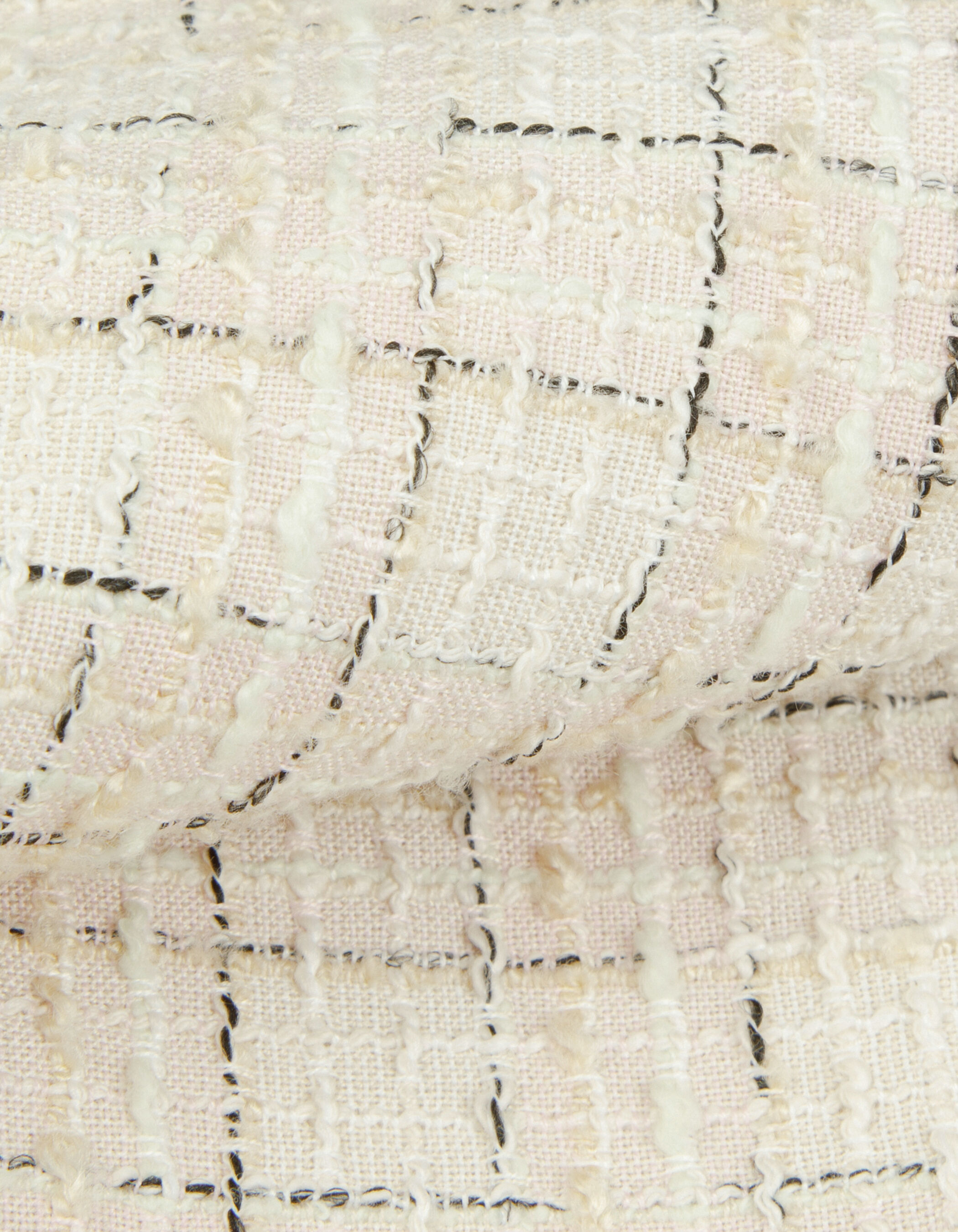 Veste courte oversize rose façon tweed Femme