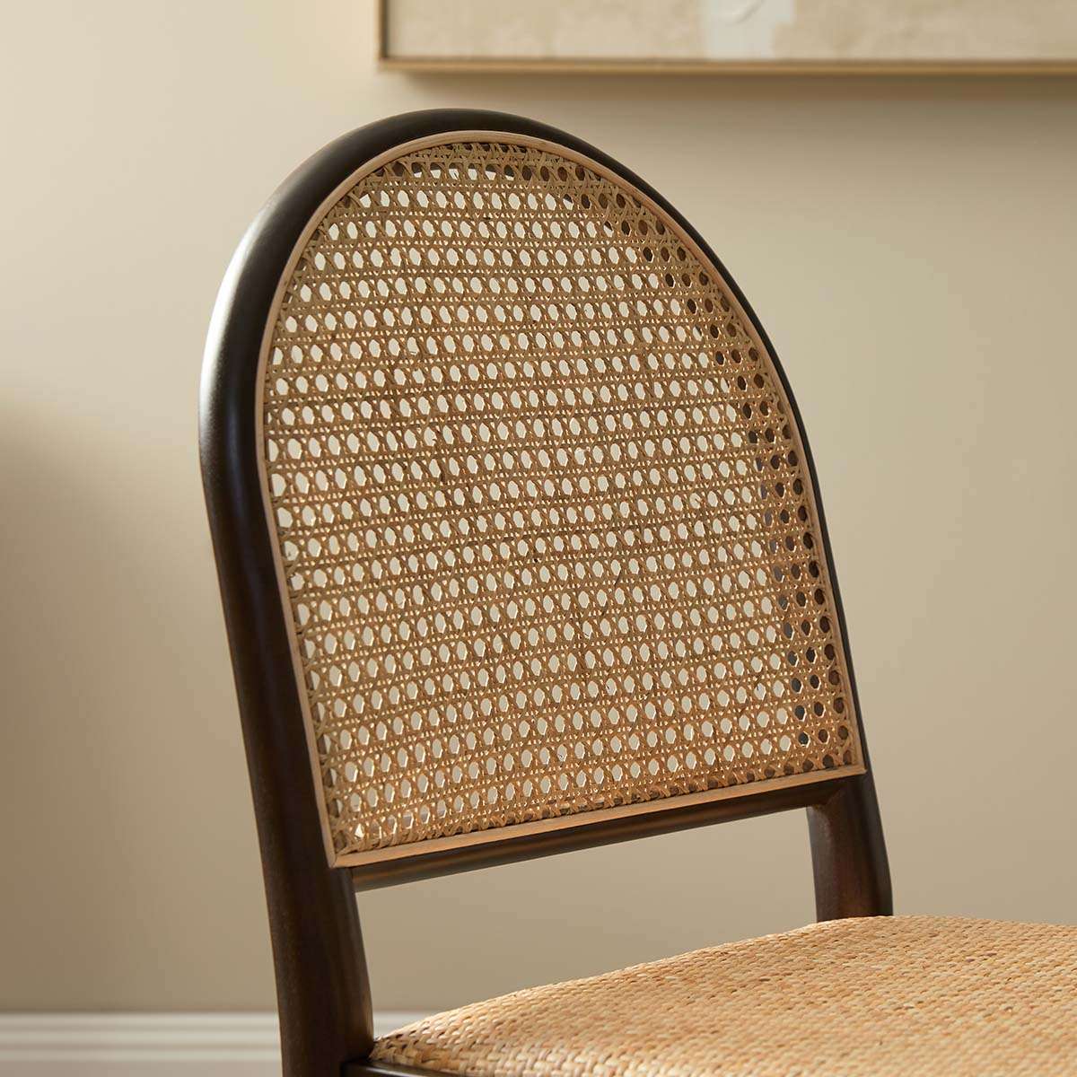 Mateo Curved Rattan Dining Chair - Set of Two - Walnut