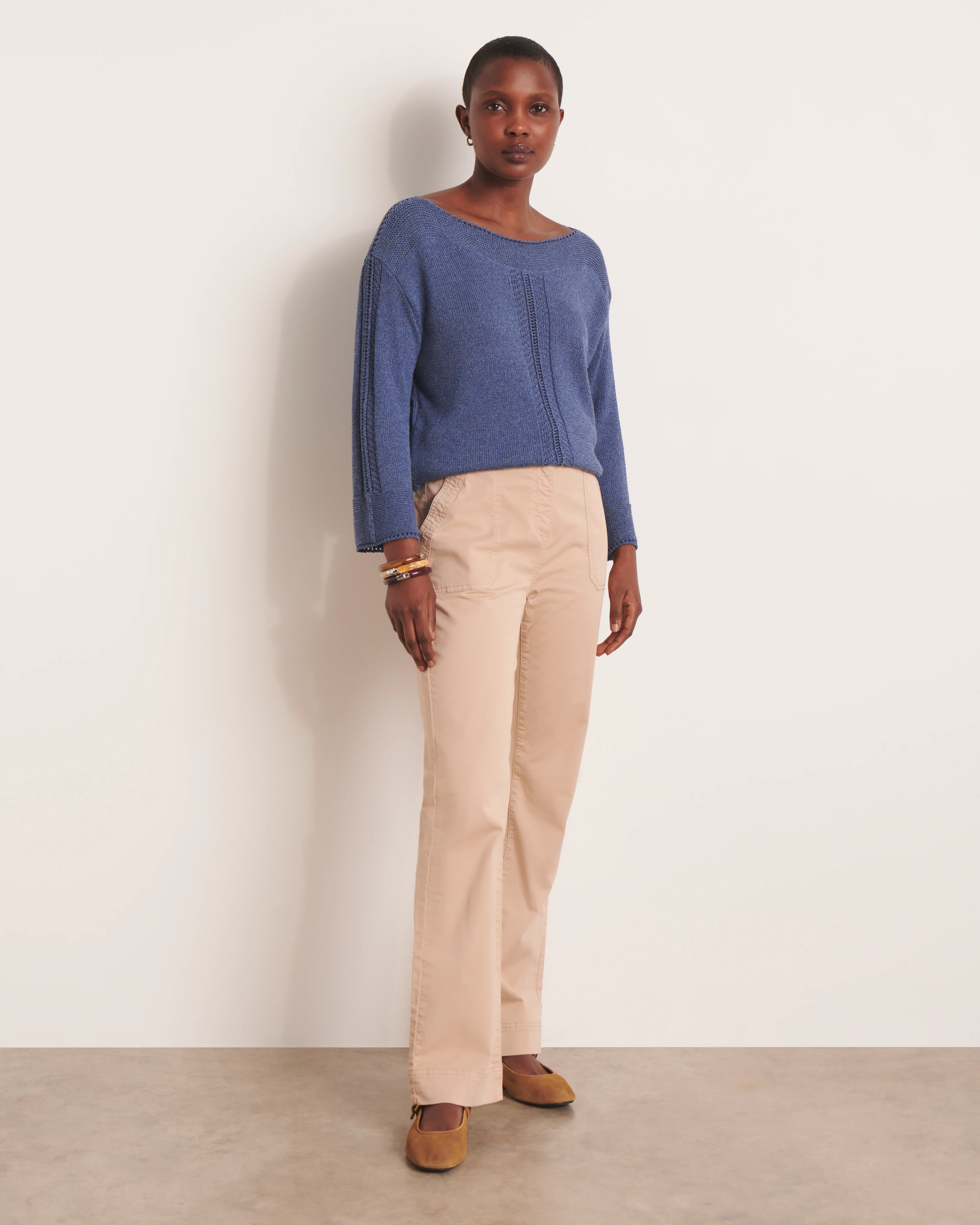 Pantalon droit beige PERLA/13197/010