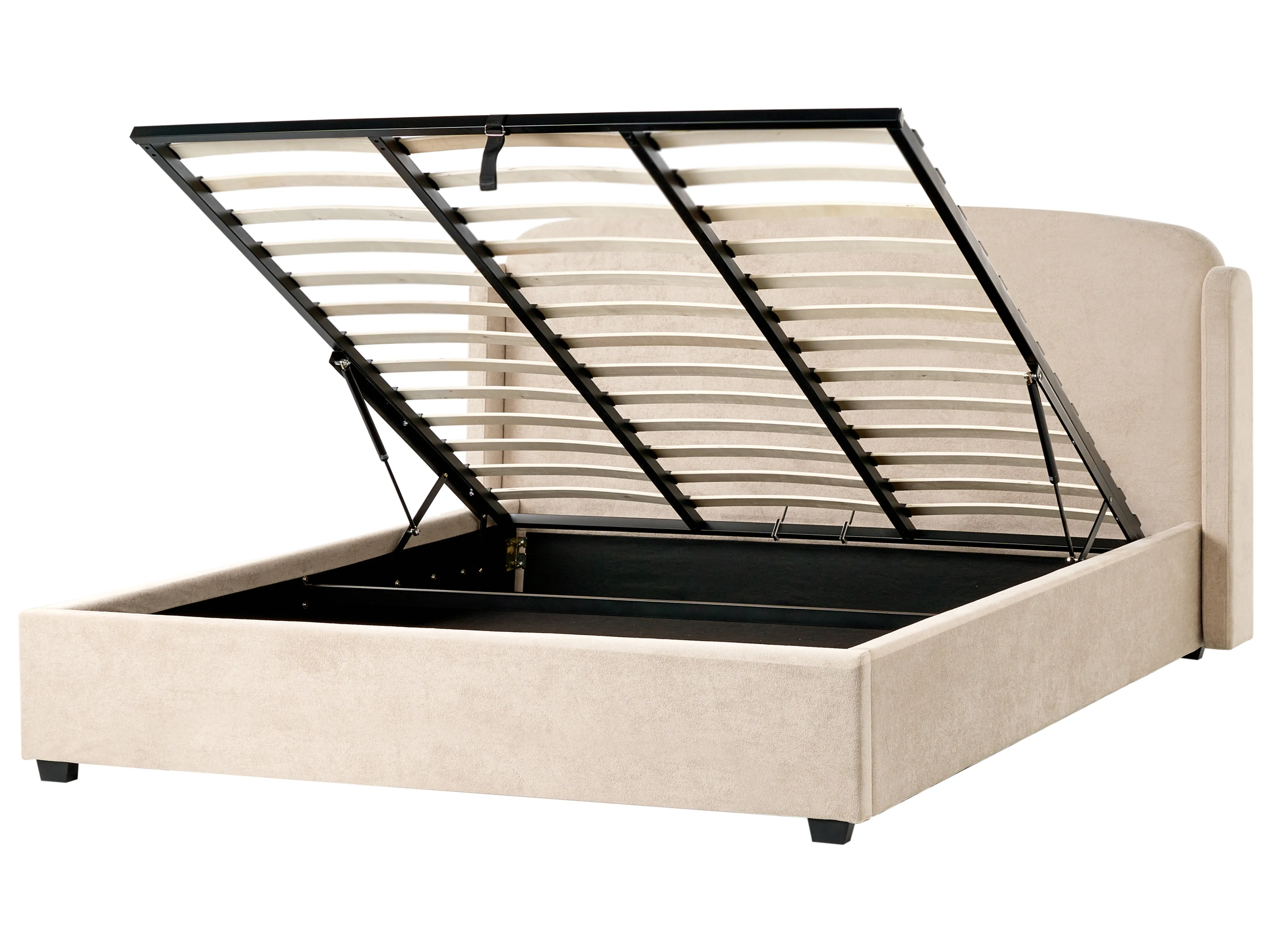 Ottoman Bed Fabric BERNAY 160 x 200 cm (EU King Size) Taupe