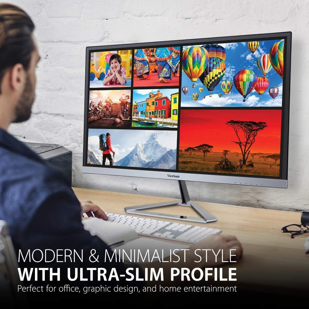 ViewSonic VX2776-SMHD 27 Inch 1080p IPS Monitor with FreeSync  Ultra-Thin Bezels  HDMI and DisplayPort