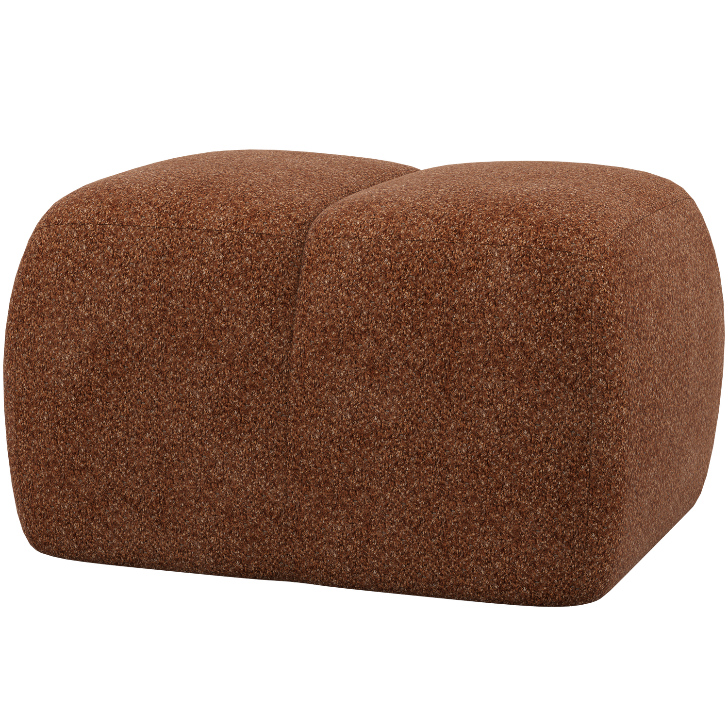 WOOOD poef Mojo - Wollig - Roestbruin - 45x84x64