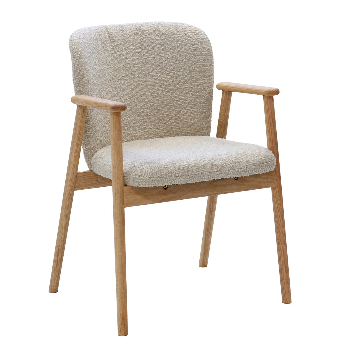 DÉJA Living Eetkamerstoel Lena - Eikenhout/Polyester - Taupe - Set van 2