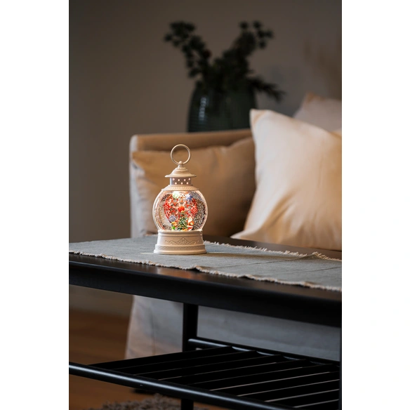 LED Laterne, Kunststoff, LxBxH: 12,6x7,7x21 cm, warmweiß