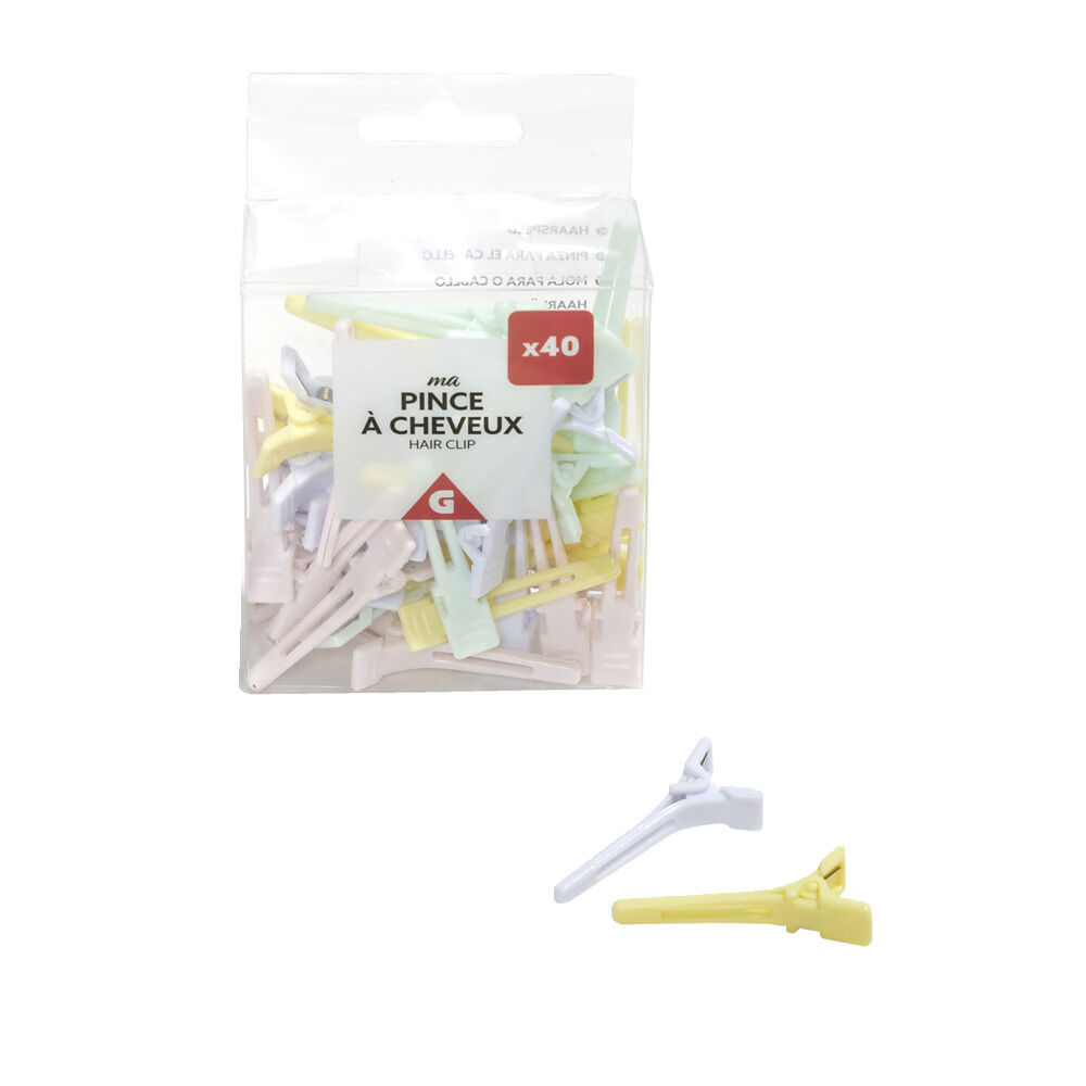Lot de 40 pinces à cheveux clips couleur pastel